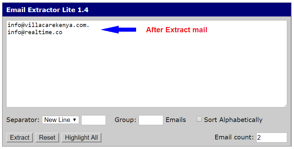 emails extractor 1.4 lite