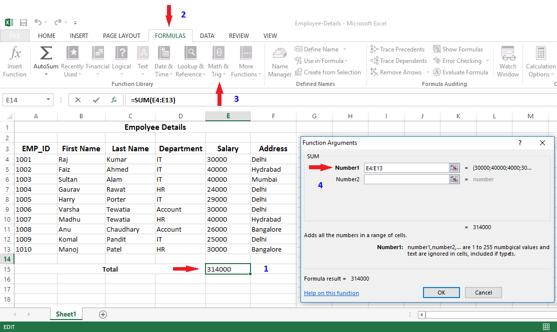 how to add data in excel sheet