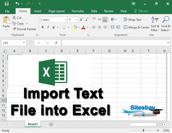 import text file in excel