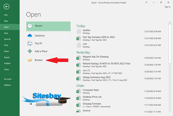 import text file in excel