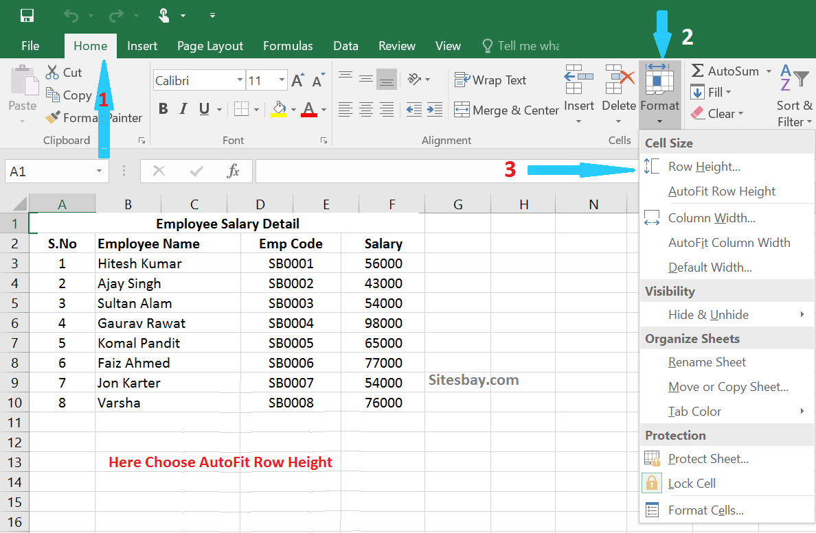 Auto Set Row Size in MSExcel