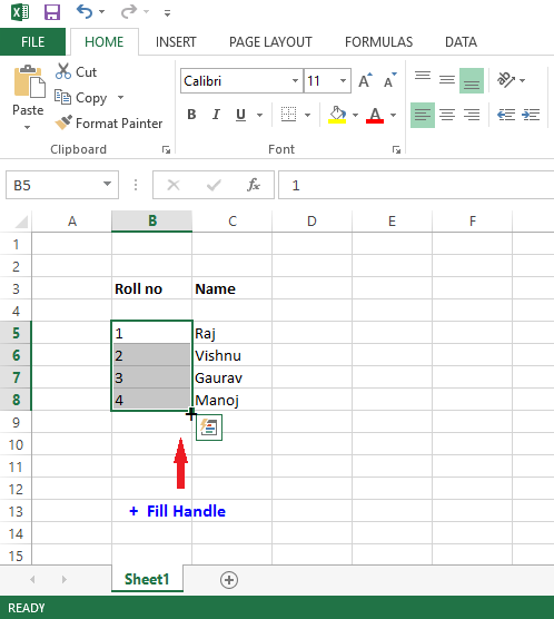 Fill Handle In Excel