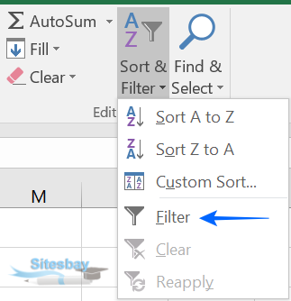 filter in excel