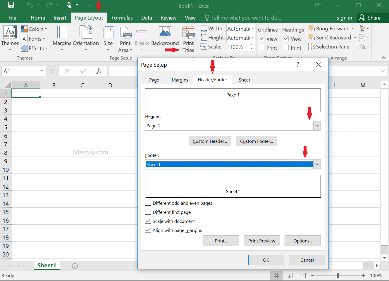 how to insert a header in excel mac