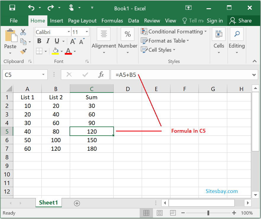 Excel изображение формула