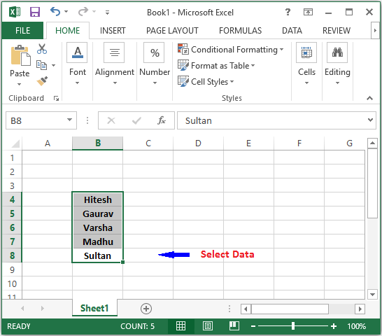 select-data-in-excel