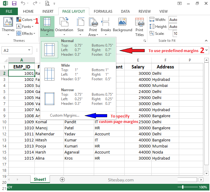 How to Set Page Margins in Excel