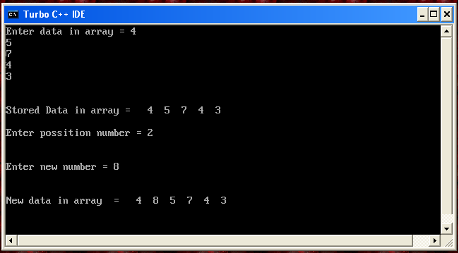 insert an element in an array at specific position