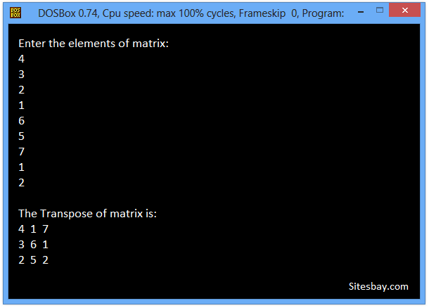 c program multiply 2X2 Matrices