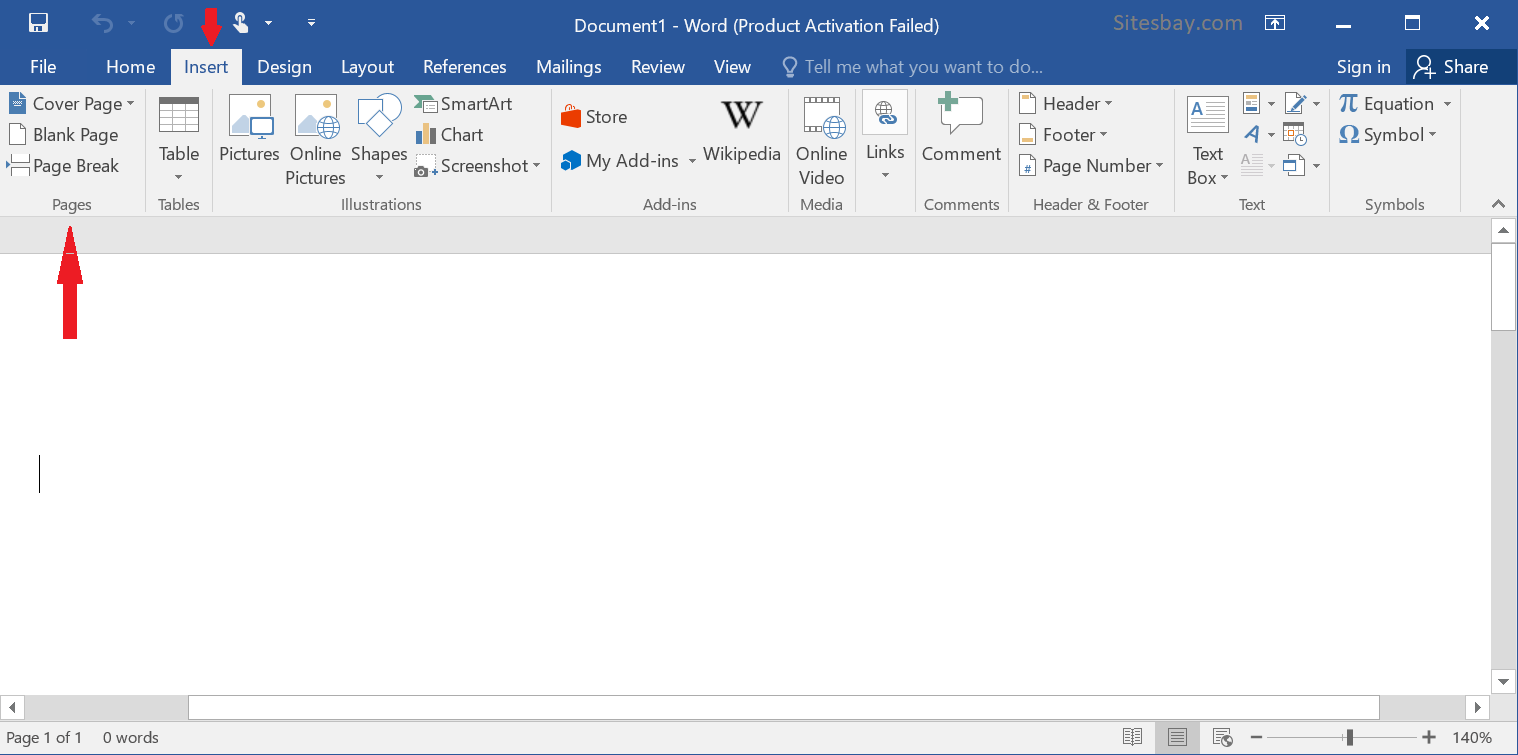 how-to-insert-cover-page-blank-page-page-break-in-ms-word-2016