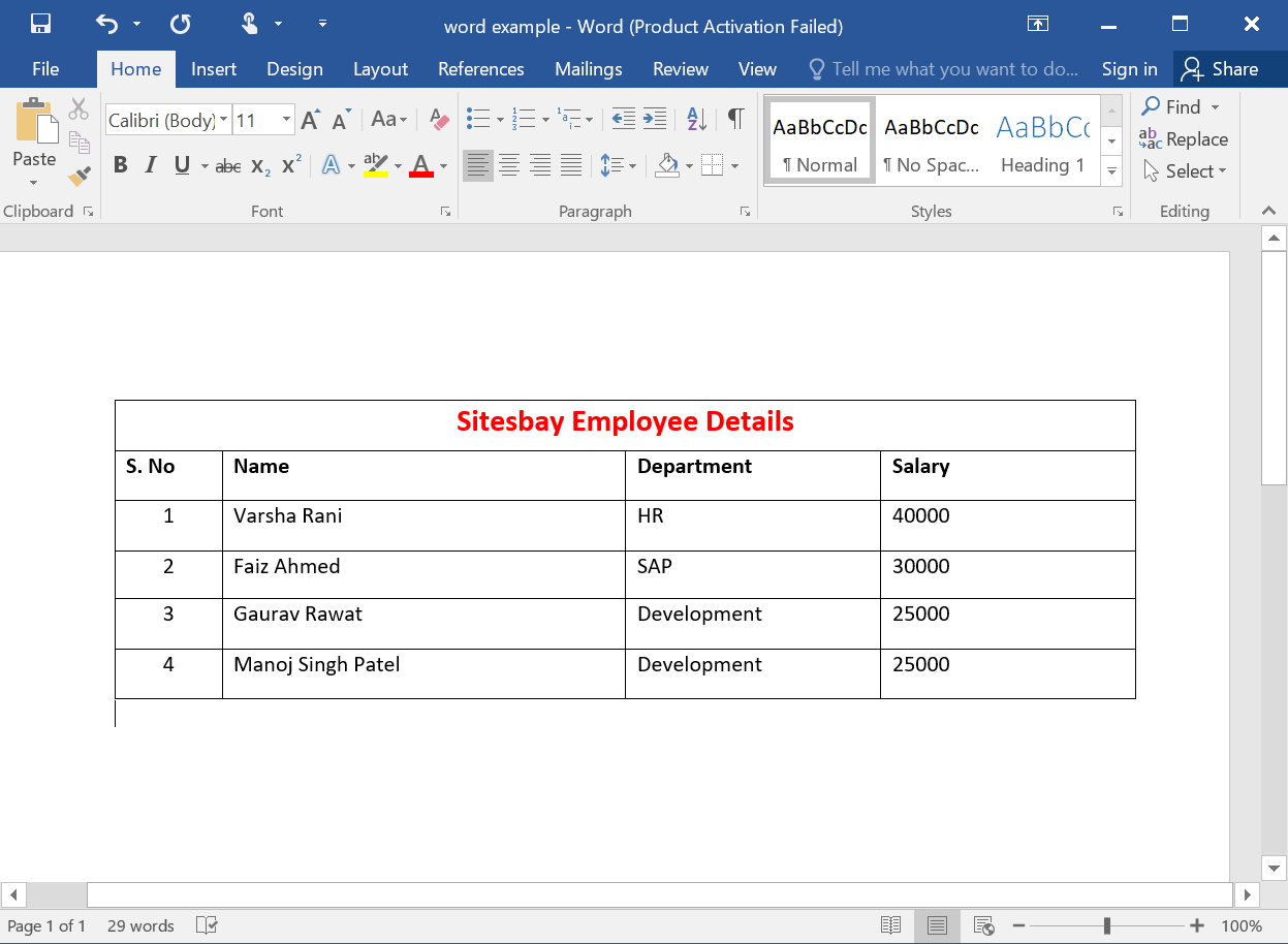 word document table cell formatting