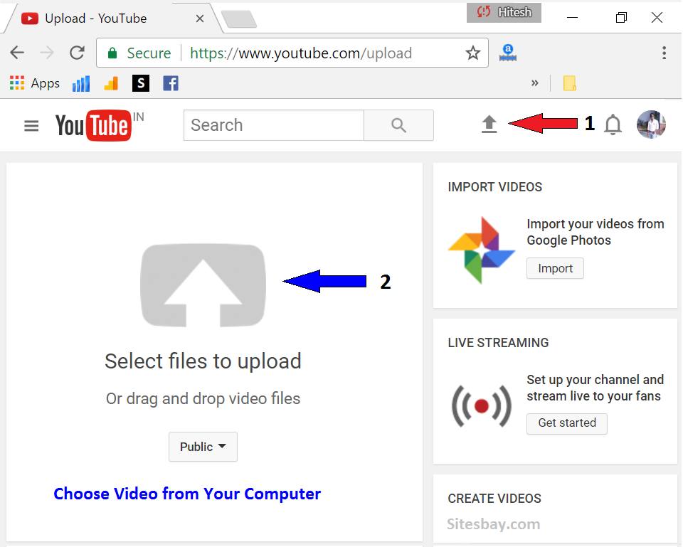 How to Upload Video on YouTube - Sitesbay